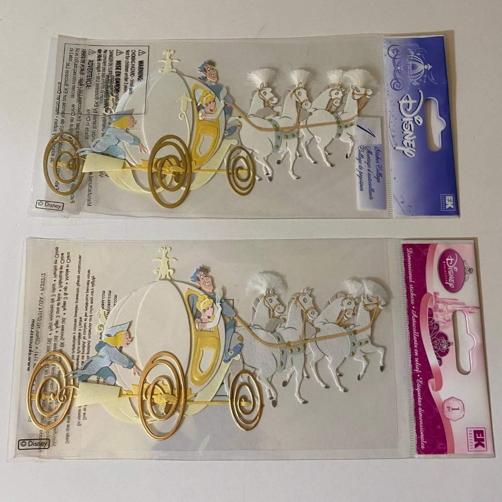 EK Success Disney Cinderella Horse Carriages Scrapbook Stickers